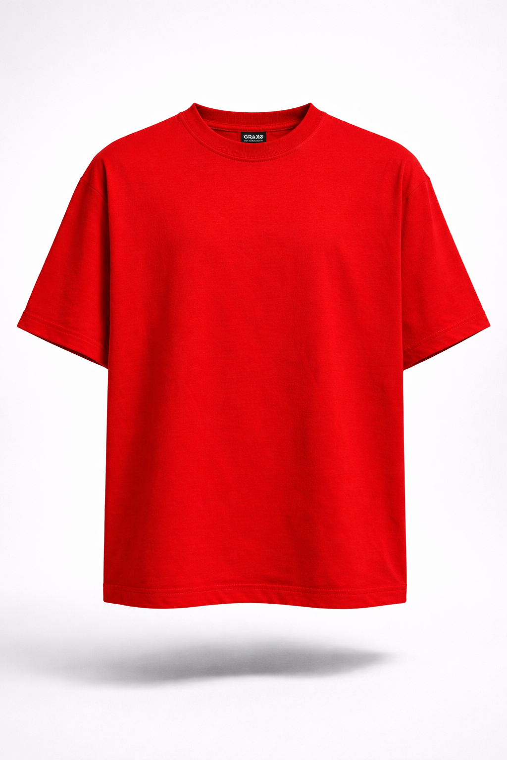 Plain Premium Oversized Supima Cotton T-Shirt – Fiery Red | Graxo