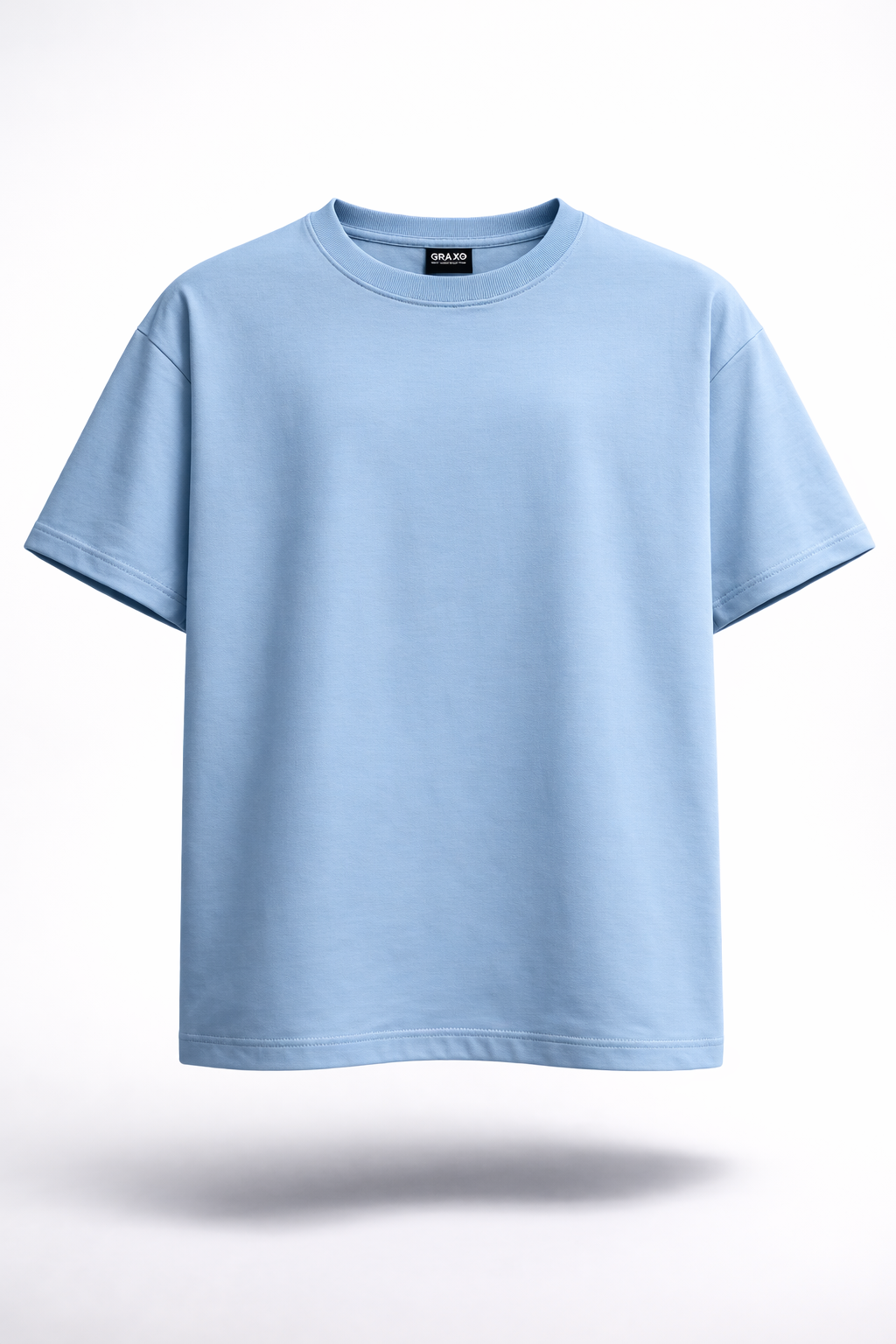 Plain Premium Oversized Supima Cotton T-Shirt – Frost Blue | Graxo