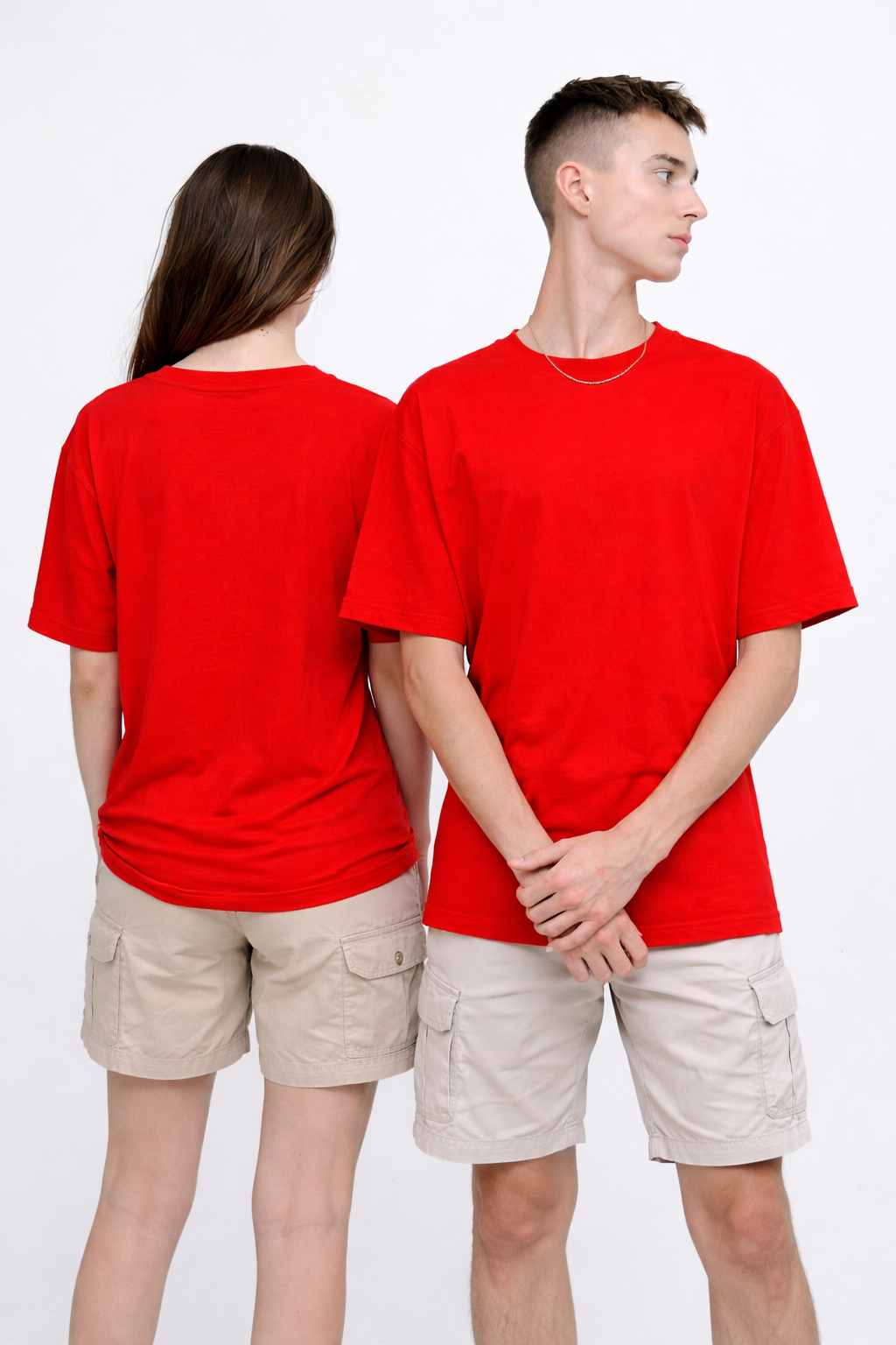 Plain Premium Oversized Supima Cotton T-Shirt – Fiery Red | Graxo