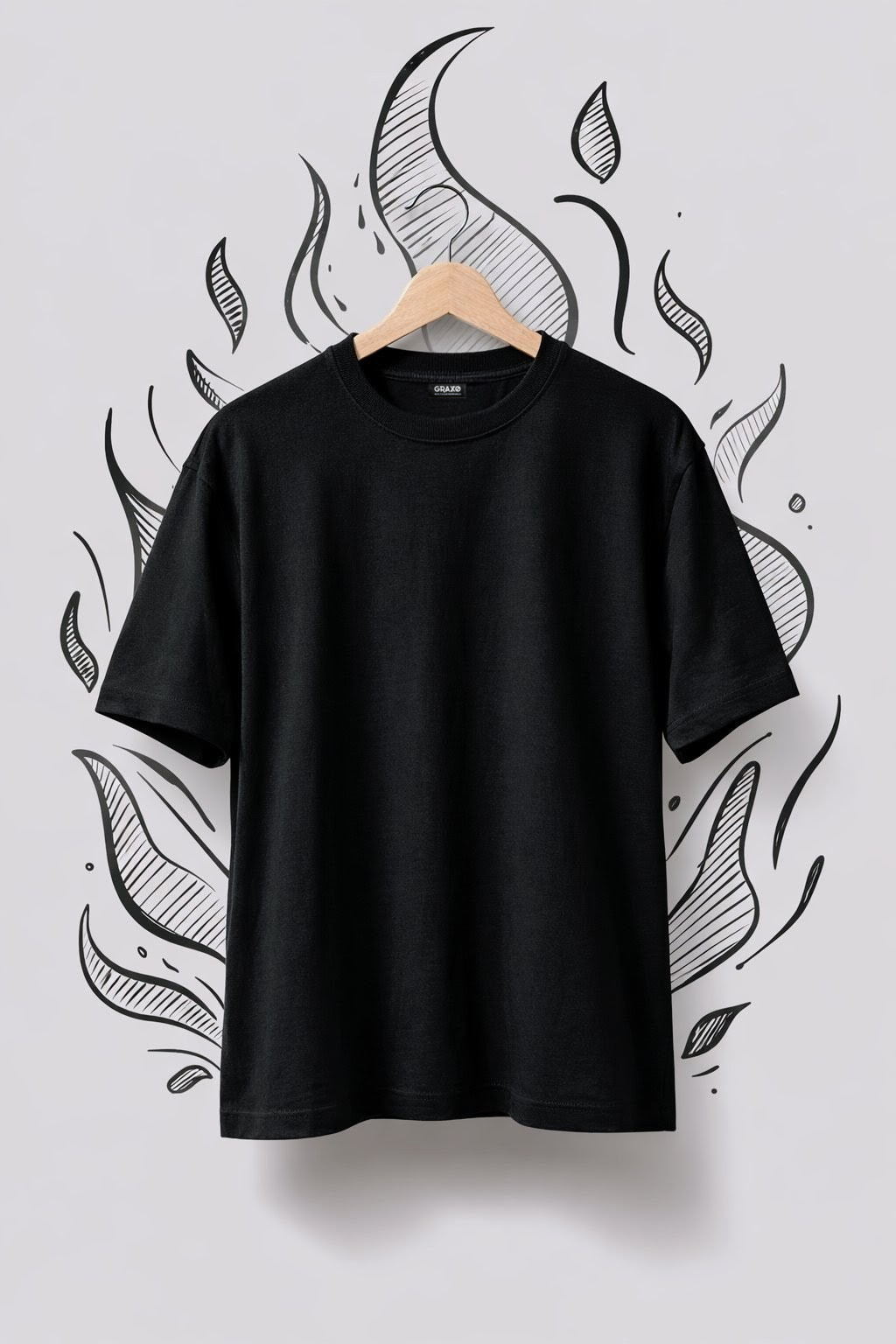 Plain Premium Oversized Supima Cotton T-Shirt – Black | Graxo