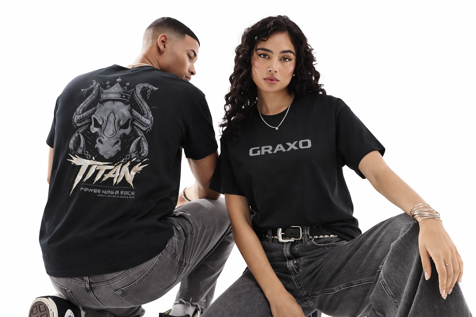 Premium Oversized Supima Cotton T-Shirt – Crowned Titan | Graxo